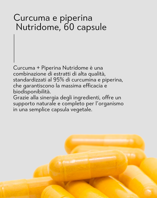 Curcuma e piperina per la digestione e il sostegno del fegato Integratore alimentare Nutridome 60 capsule - 3