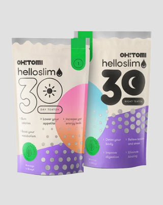 Detox di 30 giorni per il corpo – bruciagrassi con tè giorno & notte Hello Slim by Oh!Tomi - 1