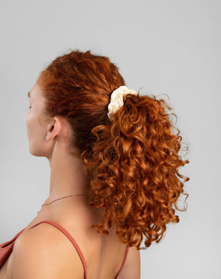 Set di elastici per capelli in seta naturale al 100% - rosa, crema, rosso Twisty 3 pz. - 2