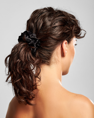 Set di elastici neri per capelli in seta naturale 100% Twisty 3 pezzi - 2