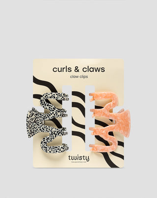 Set grandi mollettoni per capelli – rosa e marmo Twisty 2 pezzi - 1