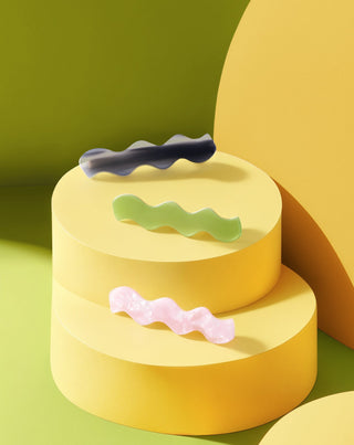 Set fermagli ondulati per cappelli - verde, nero, rosa Twisty 3 pezzi - 5