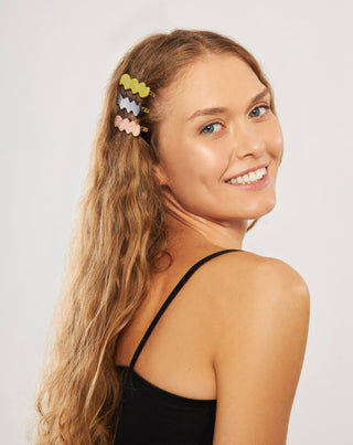 Set fermagli ondulati per cappelli - verde, nero, rosa Twisty 3 pezzi - 2