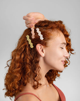 Set fermagli ondulati per cappelli - perla, verde, rosa Twisty 3 pezzi - 2