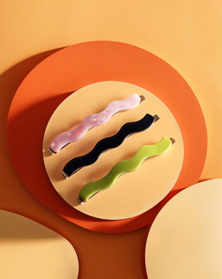 Set di forcine ondulate per capelli verde, nero, rosa Twisty 3 pz. - 5