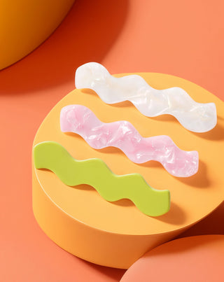 Set fermagli ondulati per cappelli - perla, verde, rosa Twisty 3 pezzi - 6