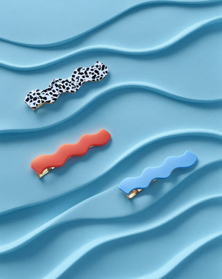 Set fermagli ondulati per cappelli - marmo, azzurro, rosso Twisty 3 pezzi - 5