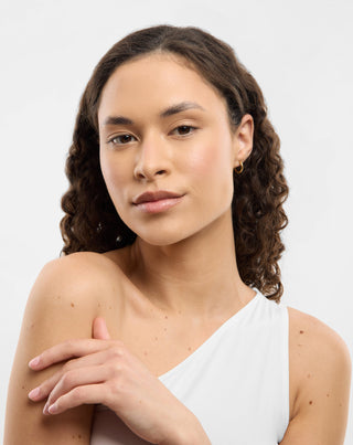 Set di orecchini placcati oro con giada bianca in acciaio Mys_3 - 5