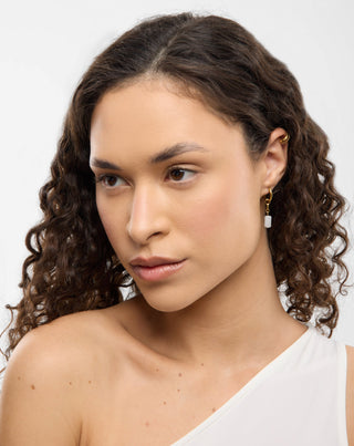 Set di orecchini placcati oro con giada bianca in acciaio inossidabile Mys_2 - 4