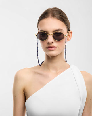 Catena per occhiali placcata oro con lapislazzuli Mys_3 - 3