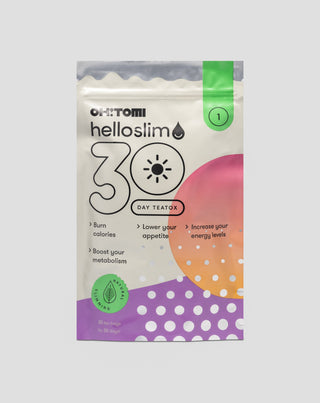 Tè purificante per il giorno per disintossicare l'organismo in 30 giorni alla frutta e alle erbe Hello Slim Oh!Tomi - 1