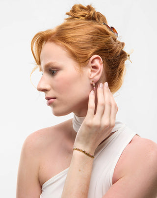 Bracciale in acciaio inossidabile placcato oro con giada rosa e limone Mys_1 - 2