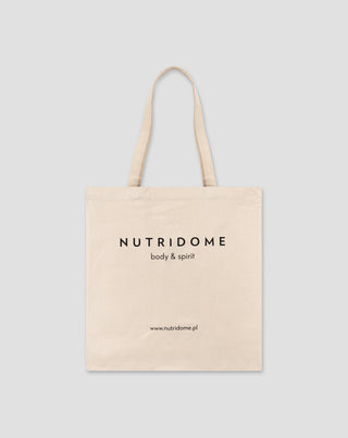 Shopping bag in cotone stampato ecologica écru Nutridome - 1