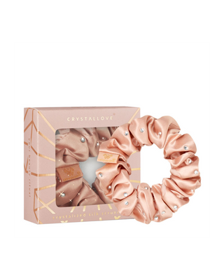 Elastico per capelli in seta con cristalli – rose gold Crystallove - 1
