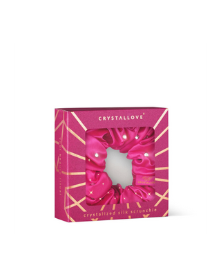 Elastico per capelli in seta con cristalli – hot pink Crystallove - 4