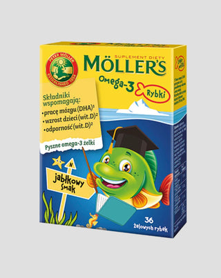 Integratore alimentare con acidi grassi omega-3 Gelatine Moller's al gusto di mela per pesce 36 - 1