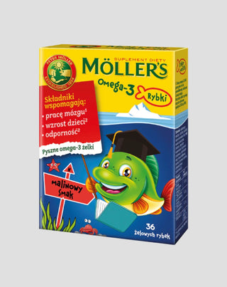 Integratore alimentare con acidi Omega-3 Pesce al gusto di lampone Moller's 36 jelly beans - 1