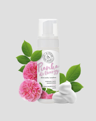 Schiuma detergente ringiovanente per il viso con Rosa Damascena E-Fiore - 1