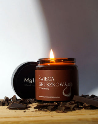 Candela naturale alla cera di colza profumata alla pera con cioccolato Mglife - 2