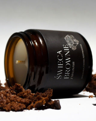 Candela vegana in cera di colza al profumo di brownie con lamponi 120 ml MgLife