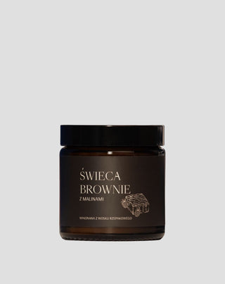 Candela vegana in cera di colza al profumo di brownie con lamponi 120 ml MgLife