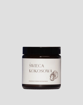 Candela vegana con cera di colza con stoppino in cotone al profumo di cocco 120 ml MgLife - 1