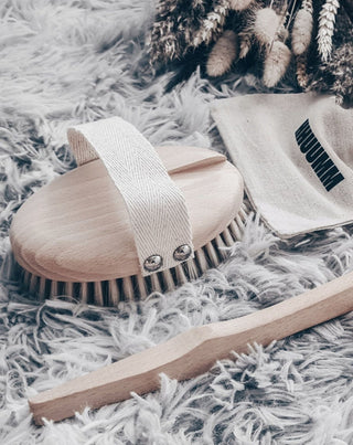 Spazzola per massaggio corpo con fibra di agave in legno di faggio e asta staccabile nr 2 Hhuumm - 2