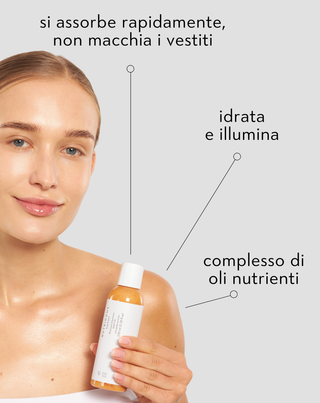 Olio corpo illuminante con effetto glow con olio di jojoba e olio di argan Nutridome - 3