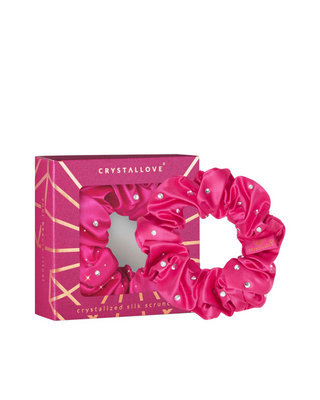 Elastico per capelli in seta con cristalli – hot pink Crystallove - 1