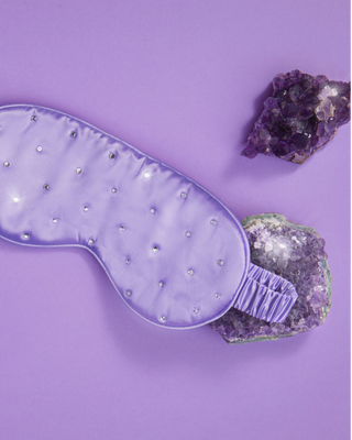 Maschera per dormire in seta decorata con cristalli – lilac Crystallove - 3