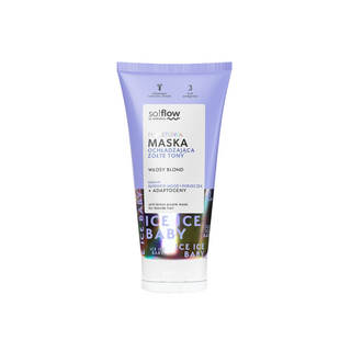 Maschera viola per raffreddare i toni gialli dei capelli biondi con cheratina vegana so!flow - 1