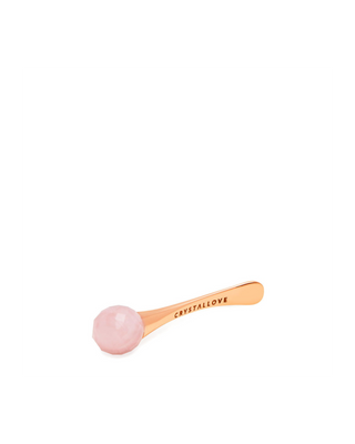 Massaggiatore 3D per occhi in quarzo rosa e applicatore per crema Crystallove