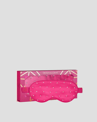 Fascia per occhi da notte in seta decorata con cristalli – hot pink Crystallove - 1