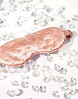 Maschera per dormire in seta decorata con cristalli – rose gold Crystallove - 2