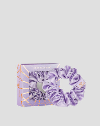 Elastico per capelli in seta con cristalli – lilac Crystallove - 1