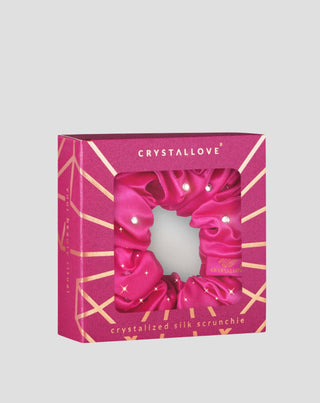 Elastico per capelli in seta con cristalli – hot pink Crystallove_4 - 4