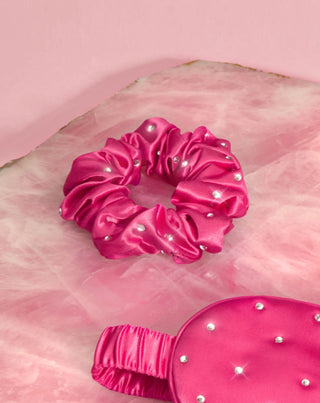 Elastico per capelli in seta con cristalli – hot pink Crystallove - 2