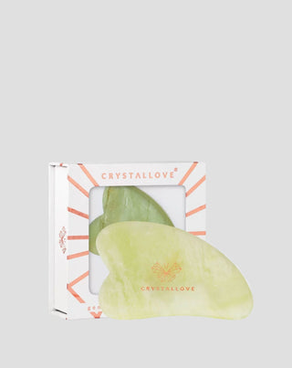 Piastra per massaggio viso gua sha in giada pietra della giovinezza Crystallove - 1