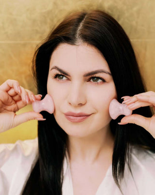 Fungo naturale in quarzo rosa per il massaggio del viso Crystallove - 2