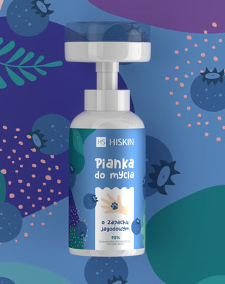 Schiuma per la pulizia di mani e corpo per bambini con profumo di mirtillo HiSkin_2 - 2