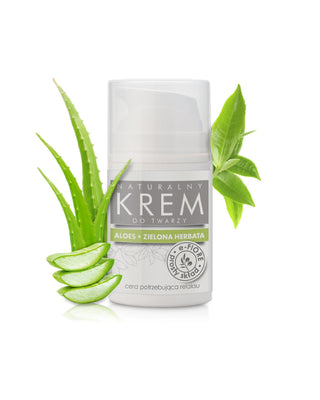 Crema viso naturale Aloe vera con tè verde lenitiva e rilassante E-Fiore - 1