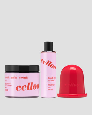 Peeling, olio e coppetta grande per massaggio anticellulite Celloo - 1