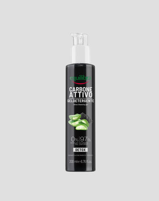 Gel detergente viso con carbone attivo e aloe vera Equilibra - 1