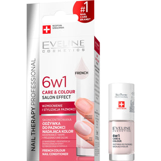 Balsamo colorato concentrato per unghie 6in1, French Eveline - 1