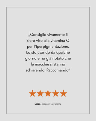 Siero viso con vitamina C 5% contro le discromie Nutridome