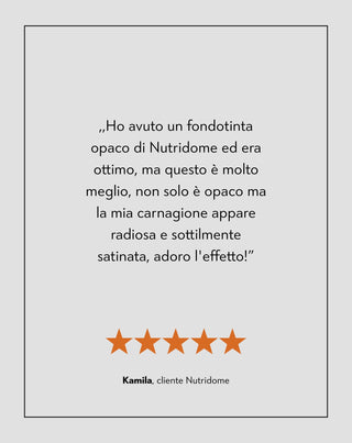 Fondotinta idratante illuminante con acido ialuronico per pelli olivastre scure Nutridome