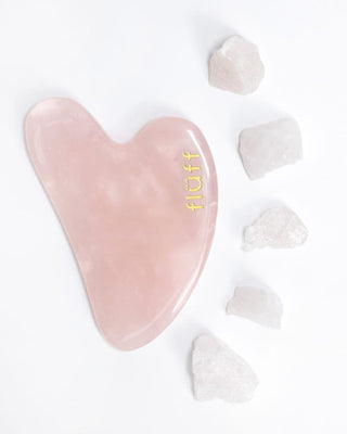 Quarzo rosa Gua Sha per il massaggio del viso per ridurre il gonfiore ed aumentare la compattezza Fluff - 2