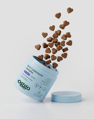 Karma integrativa multivitaminica 8 in 1 Complex per la salute e l'energia del tuo animale Oggo 180 g
