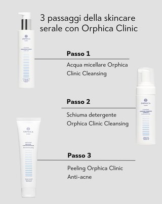 Peeling viso con niacinamide, pantenolo, BHA e microgranuli Anti-Acne Orphica Clinic 100 ml - 4