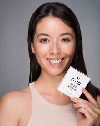 Lenti a contatto colorate grigio cenere senza gradazione mensili grey moons no. 1 Ovio